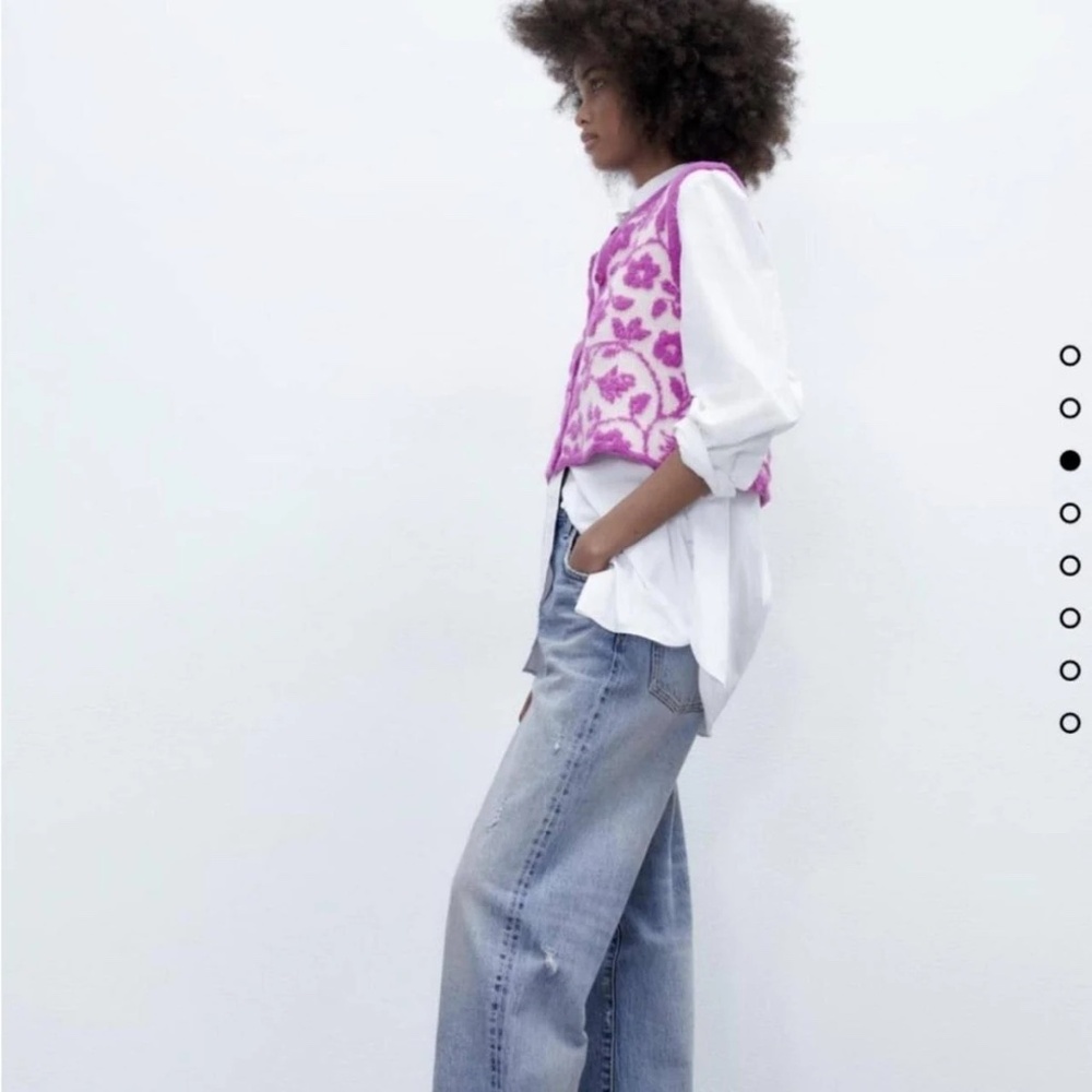 ZARA Floral Jacquard Knit Vest - Picture 4 of 16